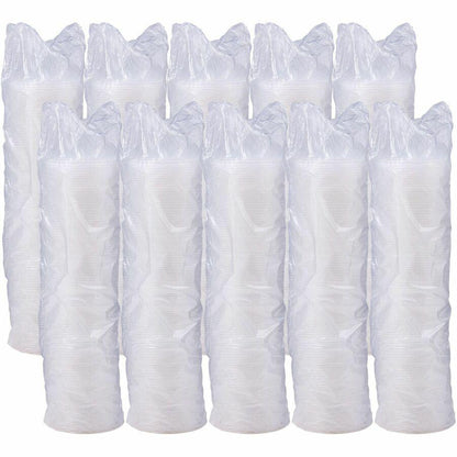 Dart Lift-n-Lock Coffee Cup Clear Lids - Dome - Plastic - 10 / Carton - 100.0 Per Bag - White, Translucent