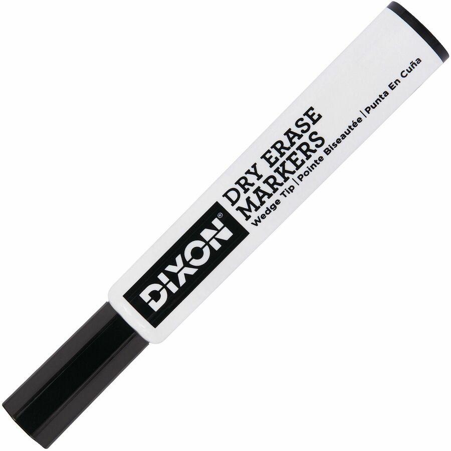Ticonderoga Dry Erase Markers - Broad, Fine Marker Point - Chisel Marker Point Style - Black - 1 Dozen