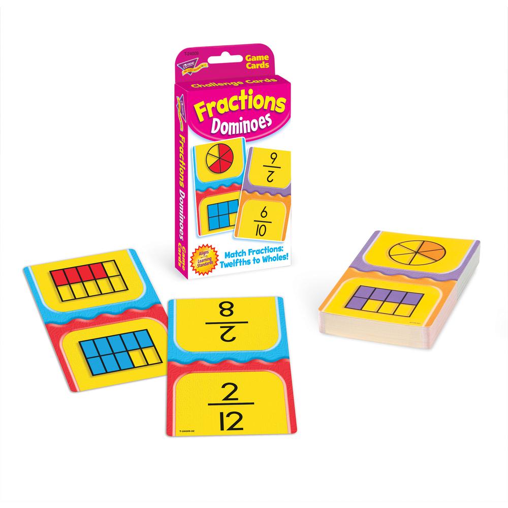 Trend Fractions Dominoes Challenge Cards Game - Theme/Subject: Learning - Skill Learning: Fraction - 56 Pieces - 9+ - 56 / Pack