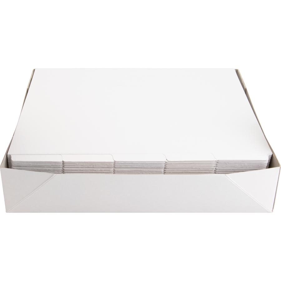Business Source Straight Collated Print-on Tab Divider - Print-on Tab(s) - 5 Tab(s)/Set - 9" Divider Width x 11" Divider Length - Letter - White Divider - White Tab(s) - 50 / Box
