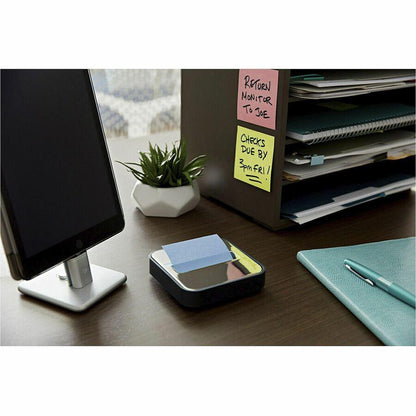 Post-it&reg; Greener Dispenser Notes - 3" x 3" - Square - 100 Sheets per Pad - Positively Pink, Fresh Mint, Moonstone - Paper - Self-stick, Removable, Recyclable, Pop-up, Residue-free, Eco-friendly -