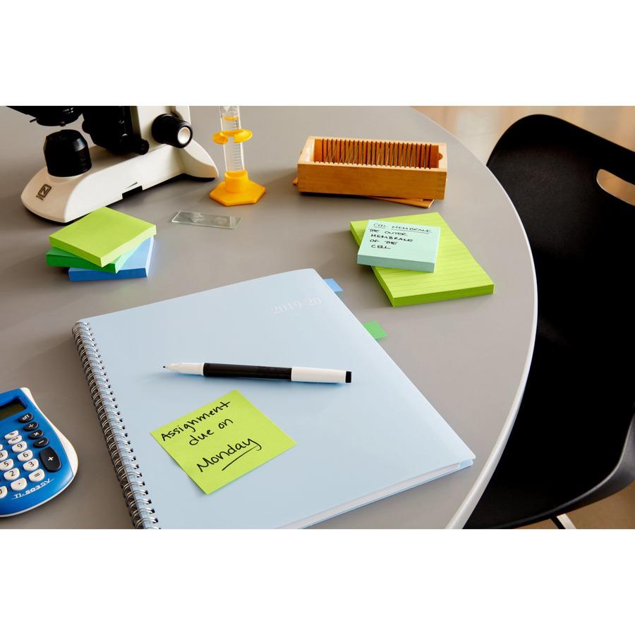 Post-it&reg; Super Sticky Notes - 15 - 3" x 3" - Square - 45 Sheets per Pad - Neon Orange, Tropical Pink, Power Pink, Iris, Blue Paradise, Neon Green Limeade - Adhesive, Recyclable - 15 / Pack