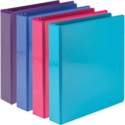 Samsill Durable View Binders - 1 1/2" Binder Capacity - 350 Sheet Capacity - D-Ring Fastener(s) - Chipboard, Polypropylene - Assorted - Recycled - Clear Overlay, Durable, Non-glare, PVC-free, Non-stic