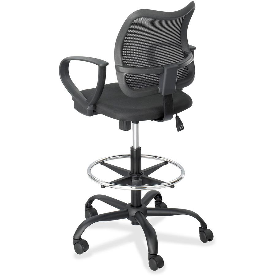 Safco Vue Extended Height Mesh Chair - Black Polyester Seat - Nylon Back - 5-star Base - Black - 1 Each