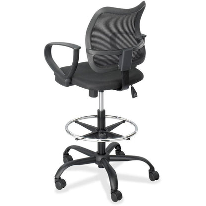 Safco Vue Extended Height Mesh Chair - Black Polyester Seat - Nylon Back - 5-star Base - Black - 1 Each
