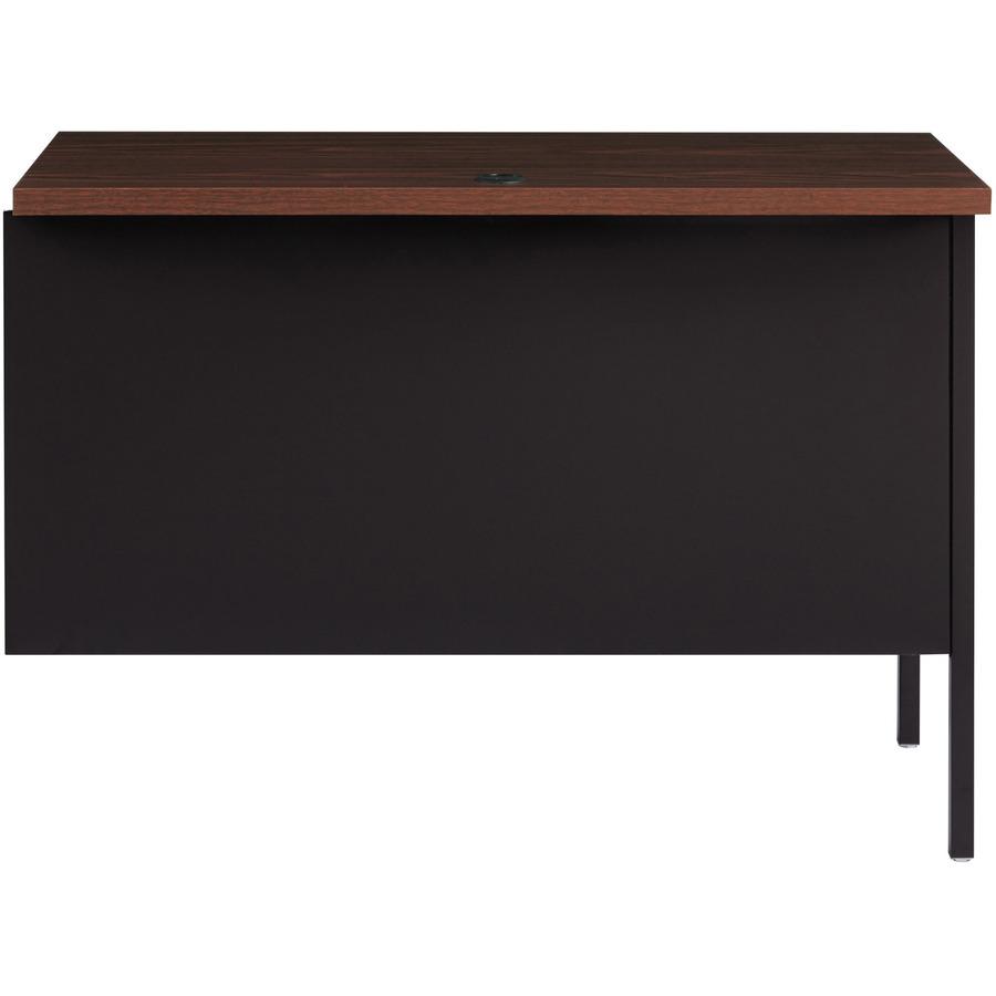 Lorell Fortress Series Left-Pedestal Return - Rectangle Top - 42" Table Top Width x 24" Table Top Depth x 1.12" Table Top Thickness - 29.50" HeightAssembly Required - Black Walnut, Laminated, Walnut -