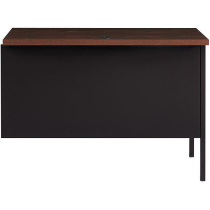 Lorell Fortress Series Left-Pedestal Return - Rectangle Top - 42" Table Top Width x 24" Table Top Depth x 1.12" Table Top Thickness - 29.50" HeightAssembly Required - Black Walnut, Laminated, Walnut -