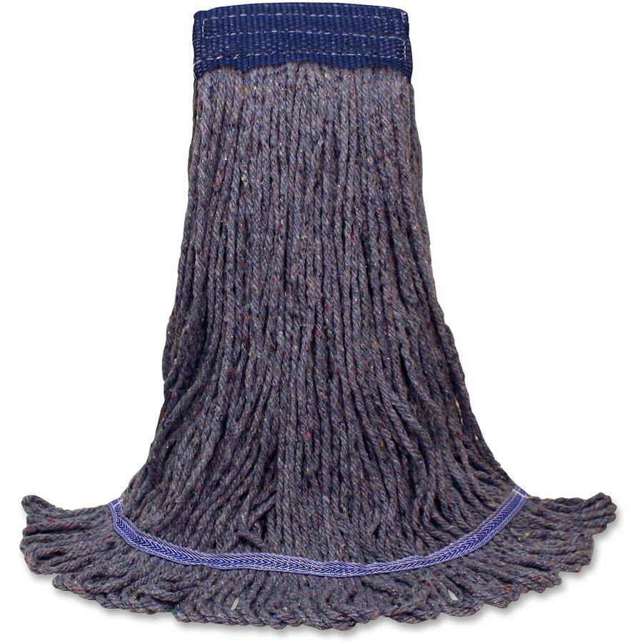 Genuine Joe 5" Headband Earth Mop Refill - Polyester Fiber - 12 / Carton