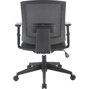 Lorell SOHO Mesh Mid-back Task Chair - Black Fabric Seat - Black Mesh Back - Mid Back - 5-star Base - Armrest - 1 Each