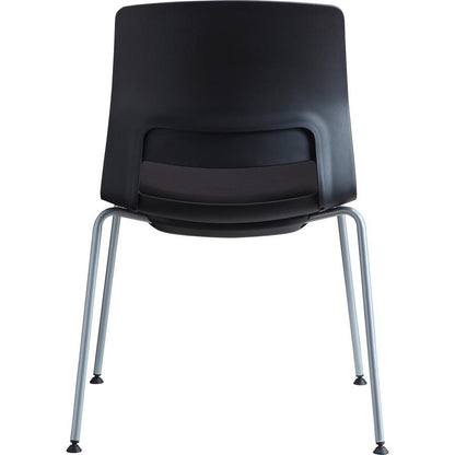 Lorell Arctic Series Stack Chairs - Black Foam, Fabric Seat - Black Back - Four-legged Base - 2 / Carton