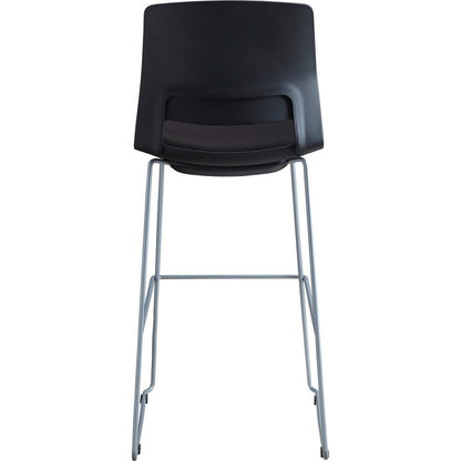 Lorell Arctic Series Bar Stools - Black Fabric, Foam Seat - Black Back - 2 / Carton