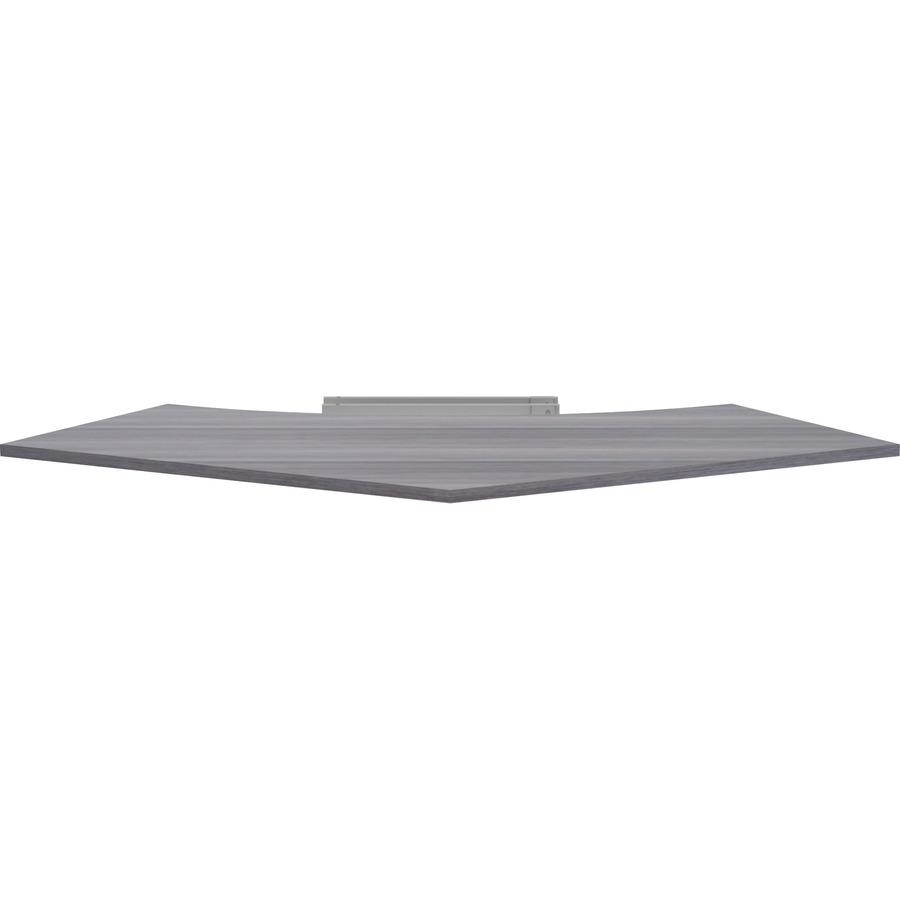 Lorell Relevance Series Curve Worksurface for 120 Workstations - Weathered Charcoal Laminate Rectangle Top - Contemporary Style - 47.25" Table Top Length x 34.13" Table Top Width x 1" Table Top Thickn