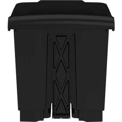 Safco Plastic Step-on Waste Receptacle - 8 gal Capacity - Easy to Clean, Foot Pedal, Lightweight - 17.3" Height x 16" Width x 16" Depth - Plastic - Black - 1 Carton