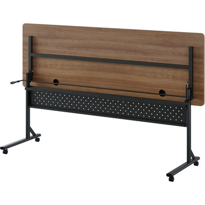 Lorell Shift 2.0 Flip and Nesting Mobile Table - Laminated Rectangle Top - 72" Table Top Length x 24" Table Top Width x 1" Table Top Thickness - 29.50" HeightAssembly Required - Walnut - 1 Each