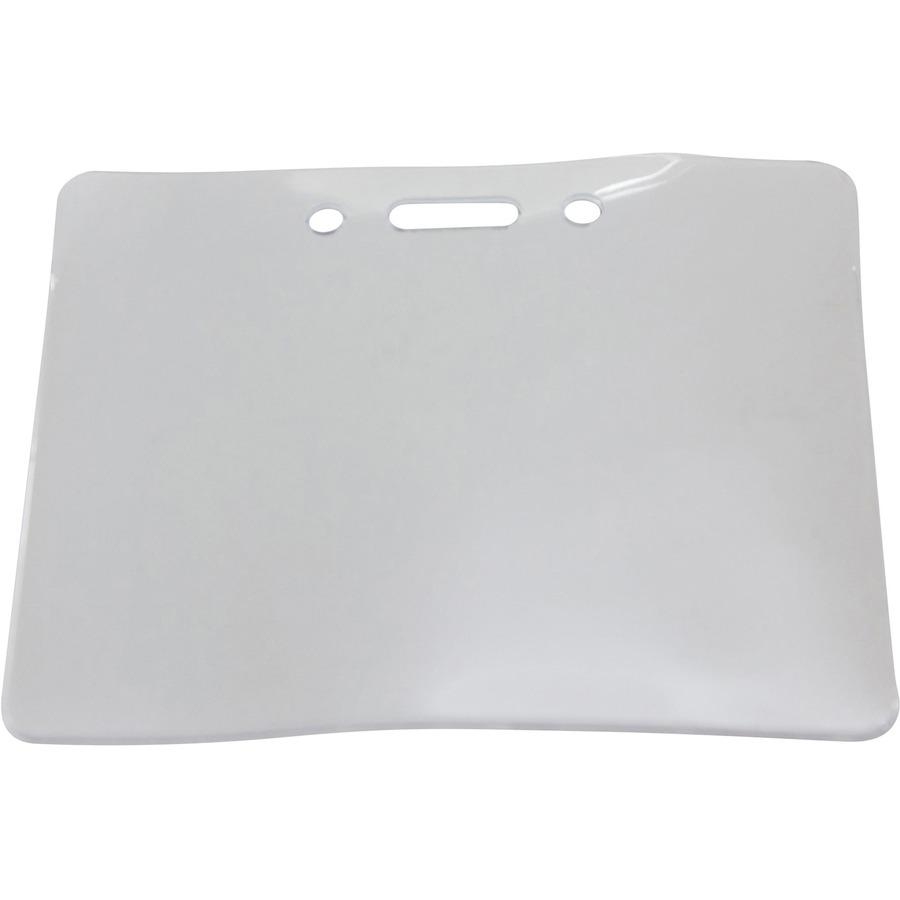 SICURIX Proximity Badge Holder - Support 3.50" x 2.37" Media - Horizontal - Vinyl - 50 / Pack - Clear