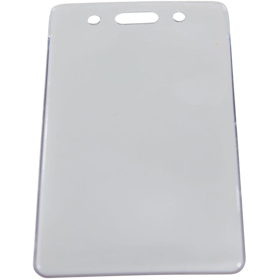 SICURIX Proximity Badge Holder - Support 2.37" x 3.50" Media - Vertical - Vinyl - 50 / Pack - Clear