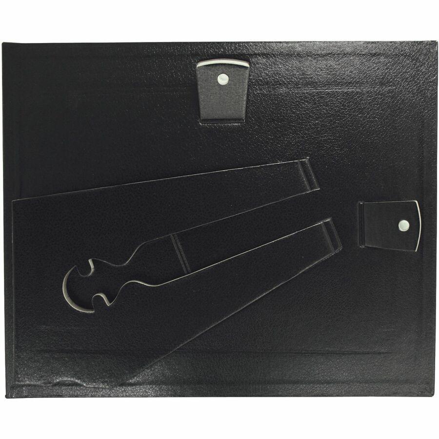 Golite nu-dell Flat Document Frames - Holds 11" x 8.50" Insert - Desktop - Horizontal, Vertical - Easel Back, Hanger - 2 / Pack - Leatherette - Black