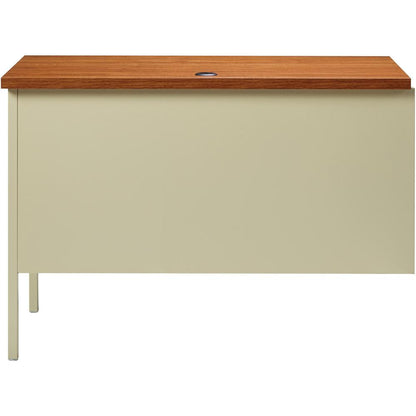Lorell Fortress Series Right-Pedestal Return - Rectangle Top - 42" Table Top Width x 24" Table Top Depth x 1.12" Table Top Thickness - 29.50" HeightAssembly Required - Oak, Oak Laminate, Putty - Steel