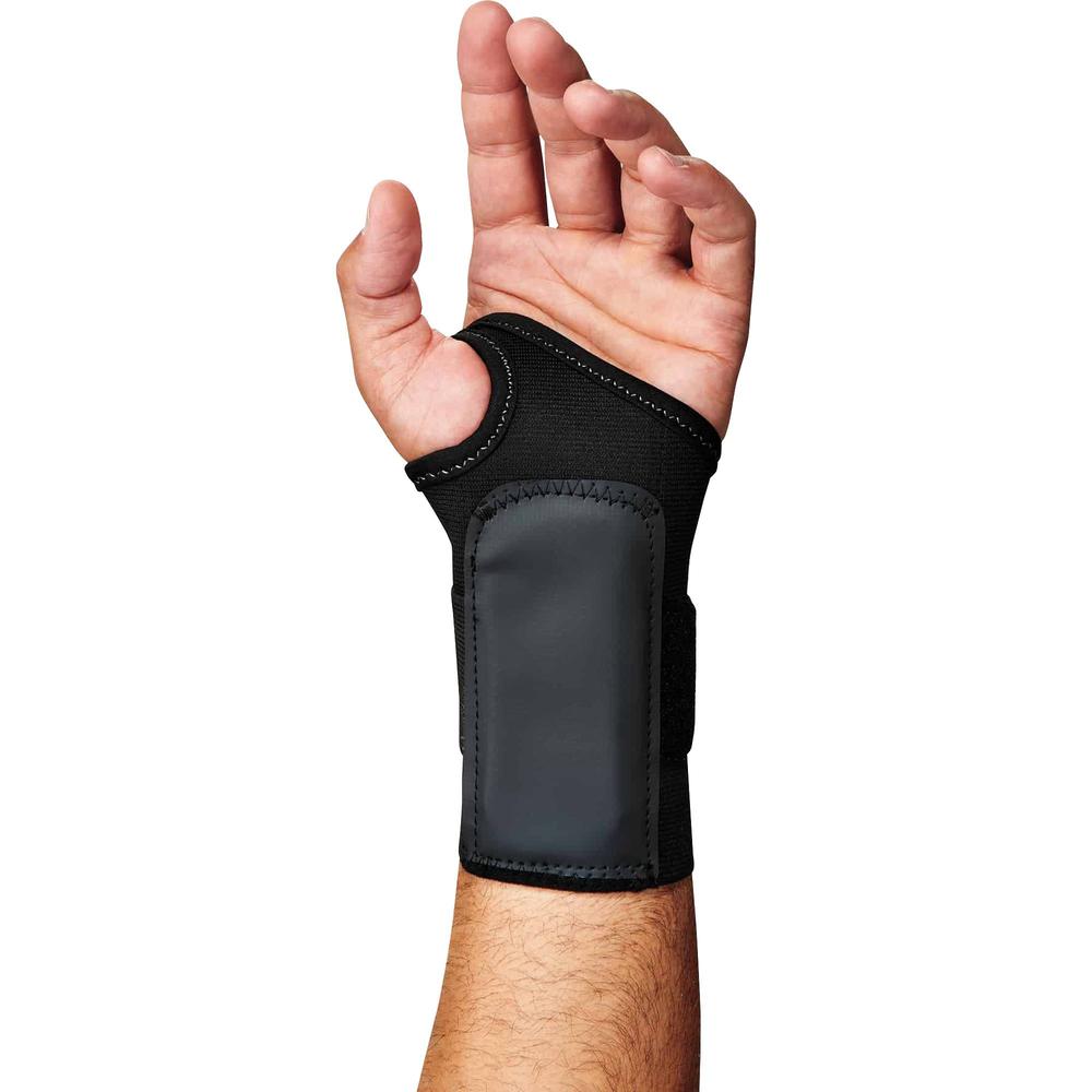Ergodyne ProFlex 4000 Single-Strap Wrist Support - Left-handed - 7" - 8" Waist Size - Black - 1 Each