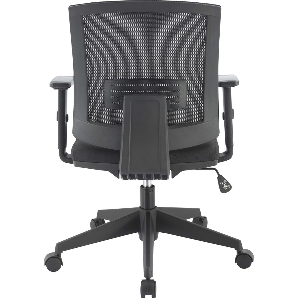 Lorell SOHO Mesh Mid-back Task Chair - Black Fabric Seat - Black Mesh Back - Mid Back - 5-star Base - Armrest - 1 Each