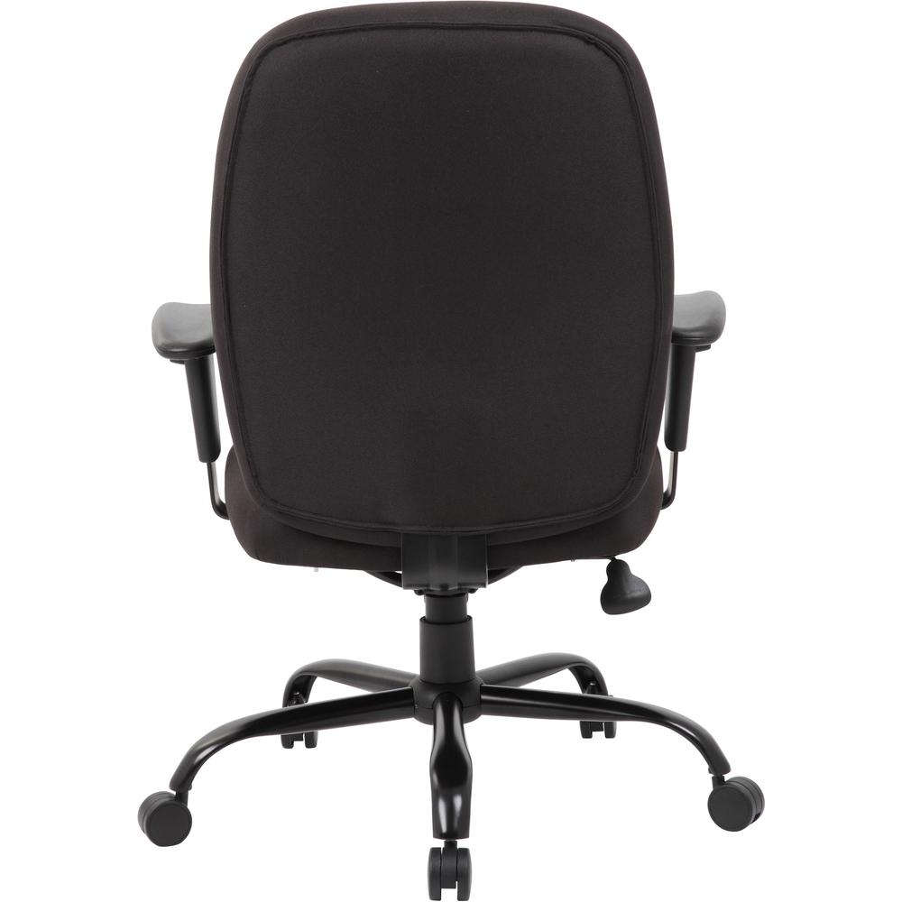Boss Heavy Duty Task Chair- 400 lbs - Black Crepe Fabric Seat - Black Crepe Fabric Back - Black Frame - 5-star Base - Armrest - 1 Each