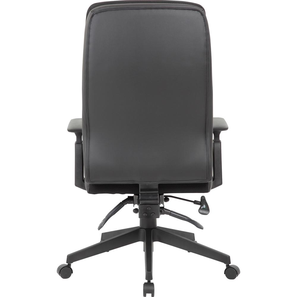 Lorell Soft High-back Executive Office Chair - Black Vinyl Seat - Black Vinyl Back - Black Frame - High Back - 5-star Base - Armrest - 1 Each