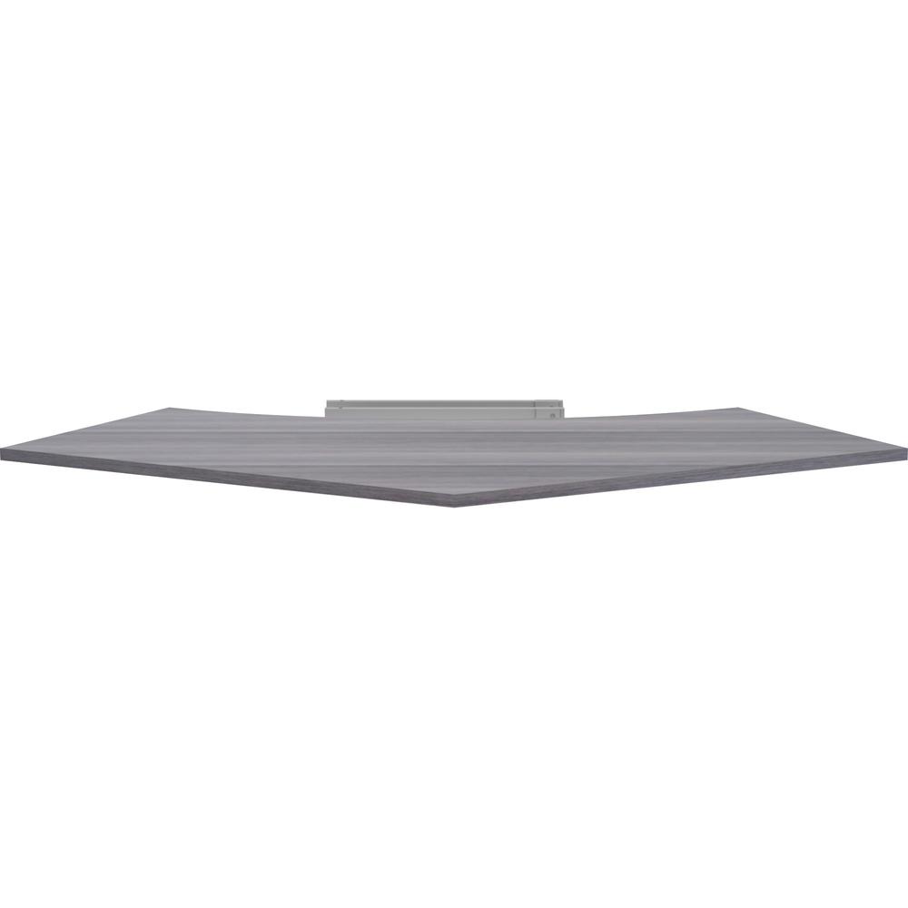 Lorell Relevance Series Curve Worksurface for 120 Workstations - Weathered Charcoal Laminate Rectangle Top - Contemporary Style - 47.25" Table Top Length x 34.13" Table Top Width x 1" Table Top Thickn