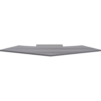 Lorell Relevance Series Curve Worksurface for 120 Workstations - Weathered Charcoal Laminate Rectangle Top - Contemporary Style - 47.25" Table Top Length x 34.13" Table Top Width x 1" Table Top Thickn