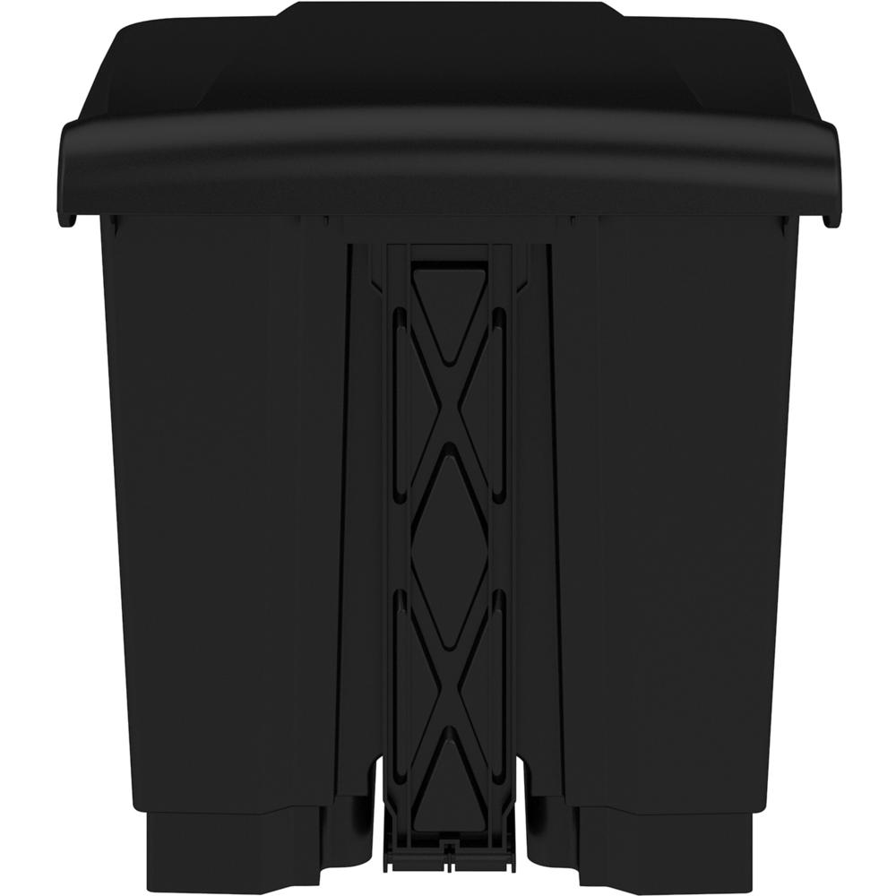 Safco Plastic Step-on Waste Receptacle - 8 gal Capacity - Easy to Clean, Foot Pedal, Lightweight - 17.3" Height x 16" Width x 16" Depth - Plastic - Black - 1 Carton