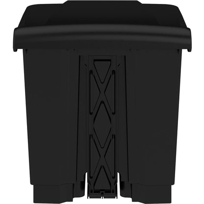 Safco Plastic Step-on Waste Receptacle - 8 gal Capacity - Easy to Clean, Foot Pedal, Lightweight - 17.3" Height x 16" Width x 16" Depth - Plastic - Black - 1 Carton