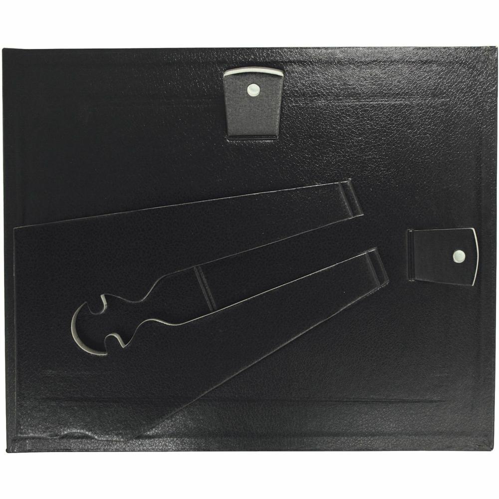 Golite nu-dell Flat Document Frames - Holds 11" x 8.50" Insert - Desktop - Horizontal, Vertical - Easel Back, Hanger - 2 / Pack - Leatherette - Black
