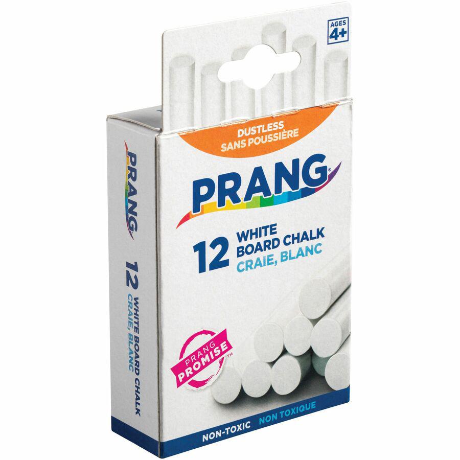 Prang White Chalk Sticks - 3.3" Length - 0.4" Diameter - White - 12 / Box - Non-toxic