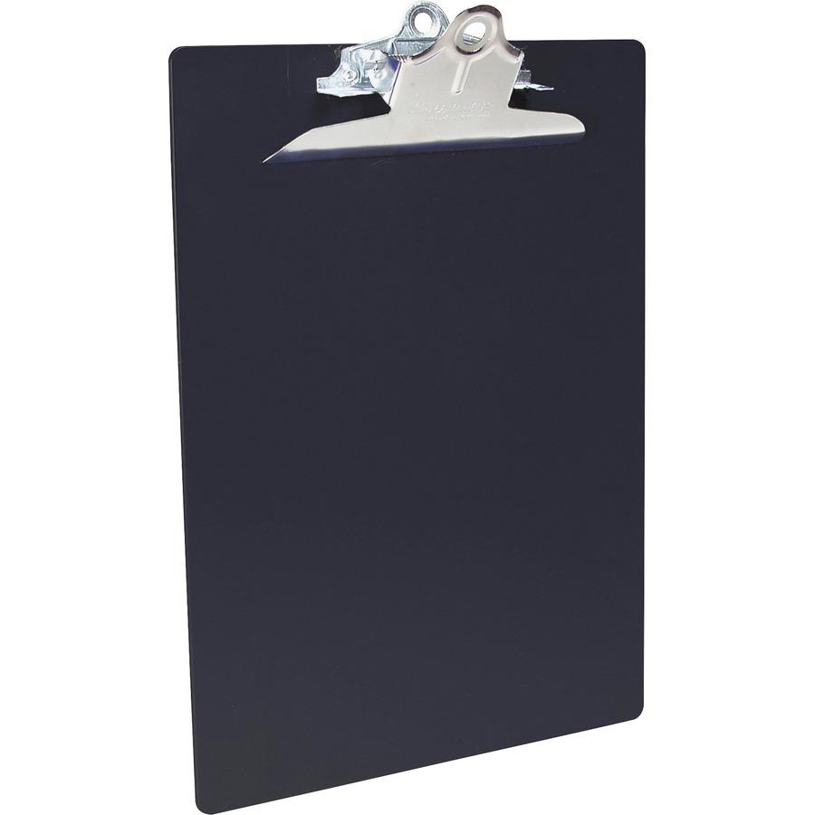 Saunders Recycled Plastic Clipboards - 1" Clip Capacity - 8 1/2" x 11" - Plastic - Black - 1 Each