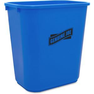Genuine Joe 28-1/2 Quart Recycle Wastebasket - 7.13 gal Capacity - Rectangular - 15" Height x 14.5" Width x 10.5" Depth - Blue, White - 1 Each