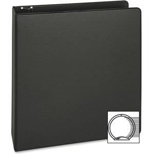 Business Source Basic Round-ring Binder - 2" Binder Capacity - Letter - 8 1/2" x 11" Sheet Size - 3 x Round Ring Fastener(s) - Inside Front & Back Pocket(s) - Vinyl - Black - 1 lb - Recycled - Exposed