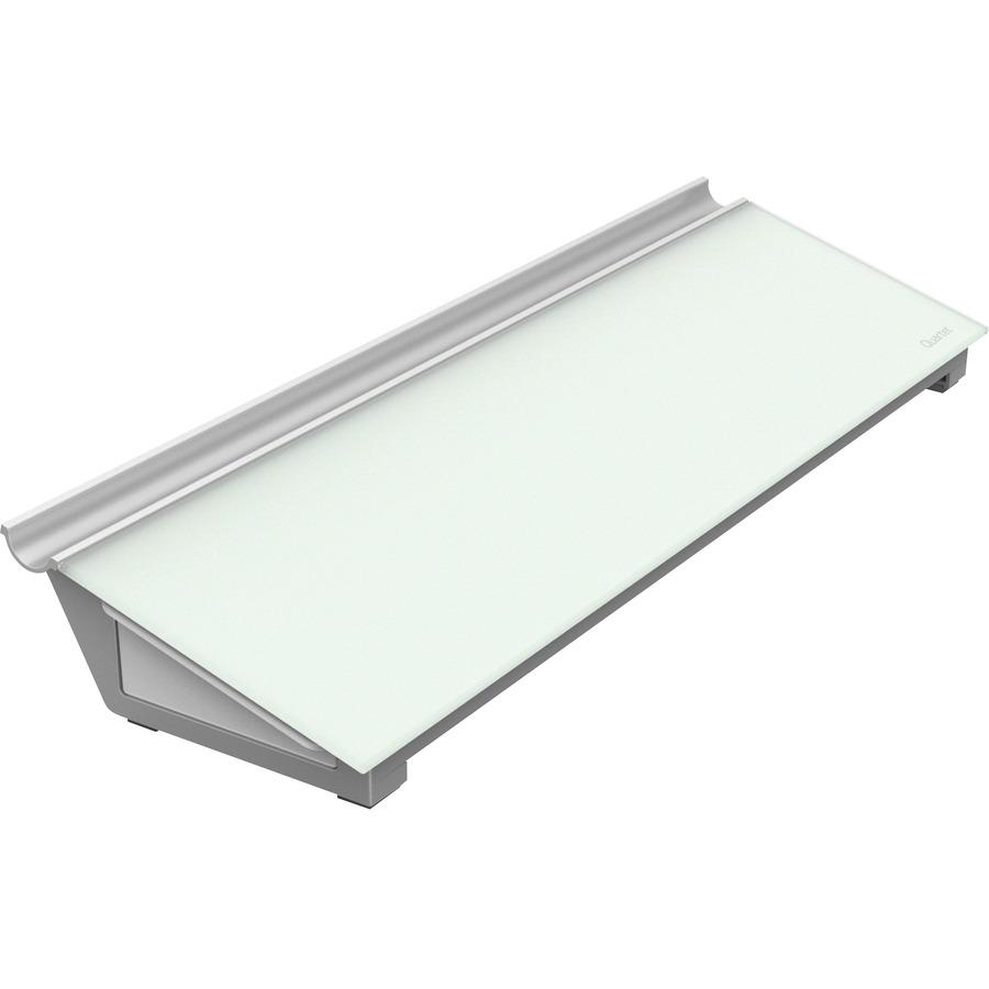 Quartet Glass Dry-Erase Desktop Computer Pad - 18" (1.5 ft) Width x 6" (0.5 ft) Height - White Glass Surface - Rectangle - Horizontal - 1 Each