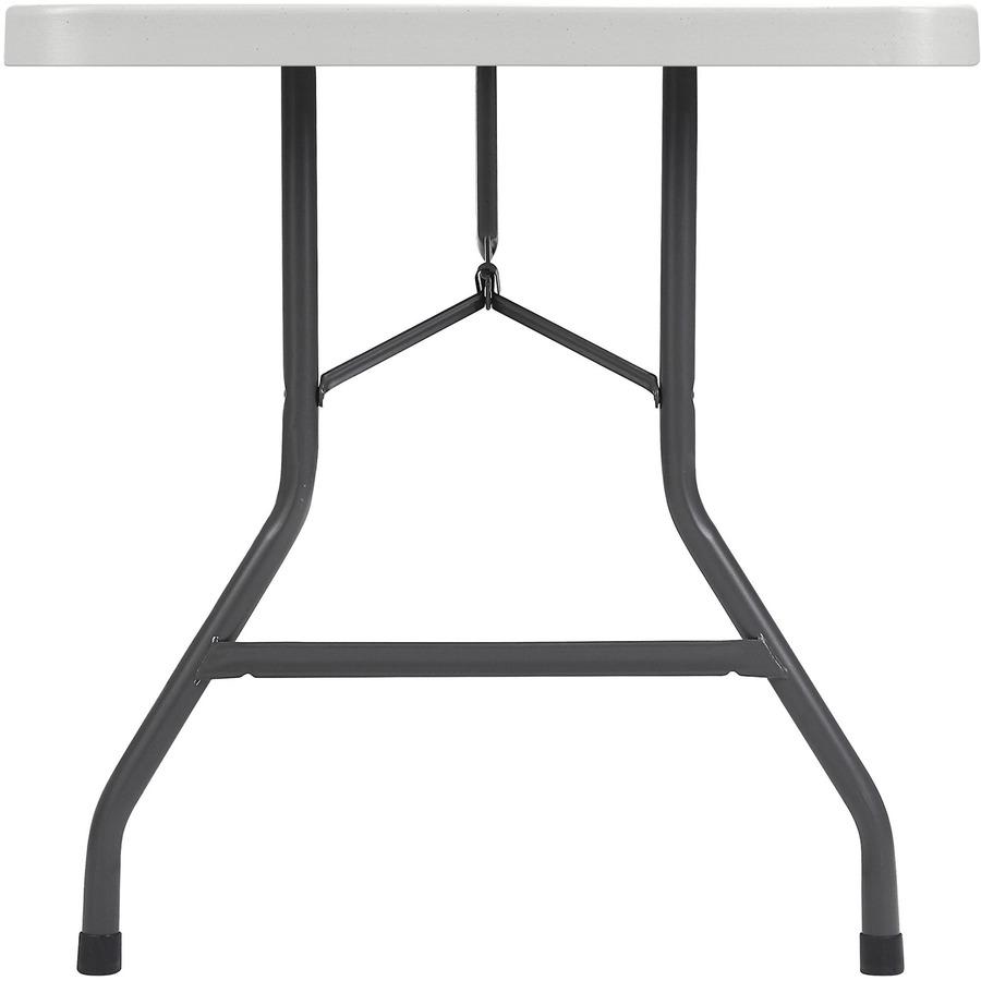Lorell Extra-Capacity Ultra-Lite Folding Table - Light Gray Top - Dark Gray Base - 750 lb Capacity x 72" Table Top Width x 30" Table Top Depth - 29.25" Height - Gray - High-density Polyethylene (HDPE)