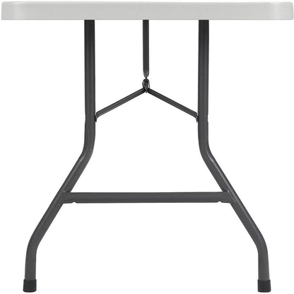 Lorell Extra-Capacity Ultra-Lite Folding Table - Light Gray Top - Dark Gray Base - 750 lb Capacity x 72" Table Top Width x 30" Table Top Depth - 29.25" Height - Gray - High-density Polyethylene (HDPE)