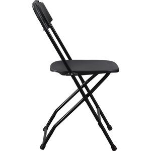 Lorell Injection-molded Folding Chairs - X-Style Base - Black - Plastic - 4 / Carton