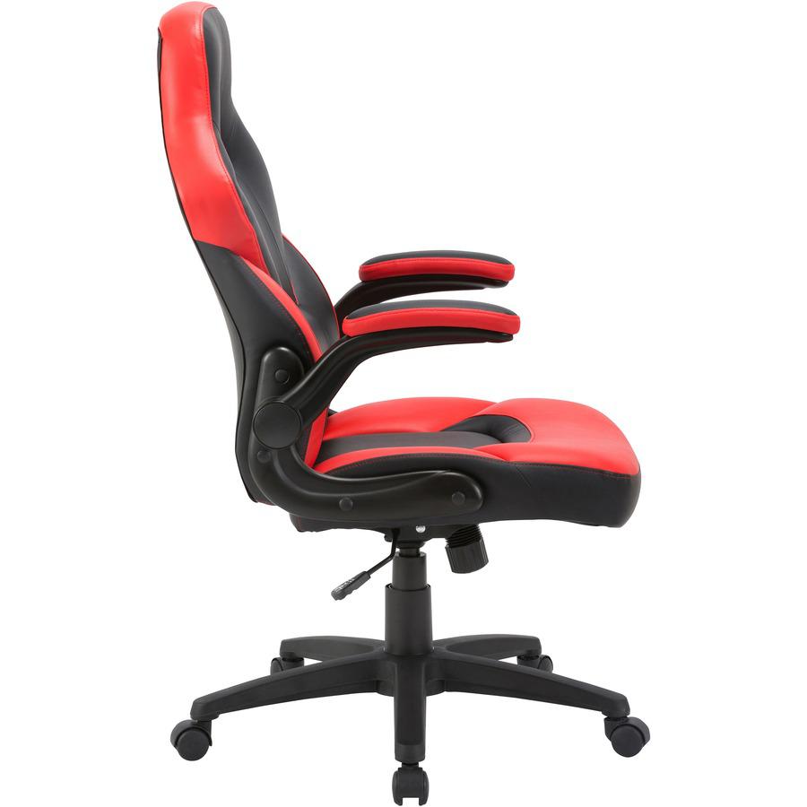 Lorell Bucket Seat High-back Gaming Chair - Red, Black Seat - Red, Black Back - 5-star Base - 28" Length x 20.5" Width x 47.5" Height