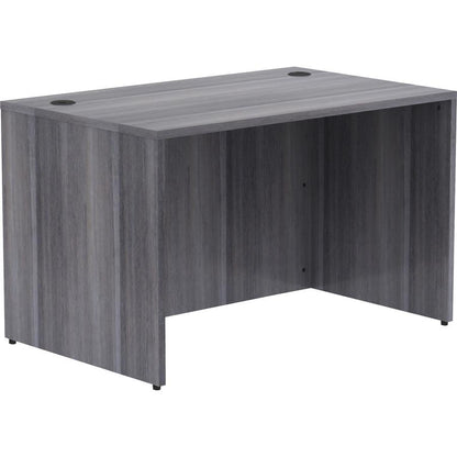 Lorell Essentials Series Rectangular Desk Shell - 48" x 30"29.5" , 1" Top - Laminate, Weathered Charcoal Table Top - Grommet