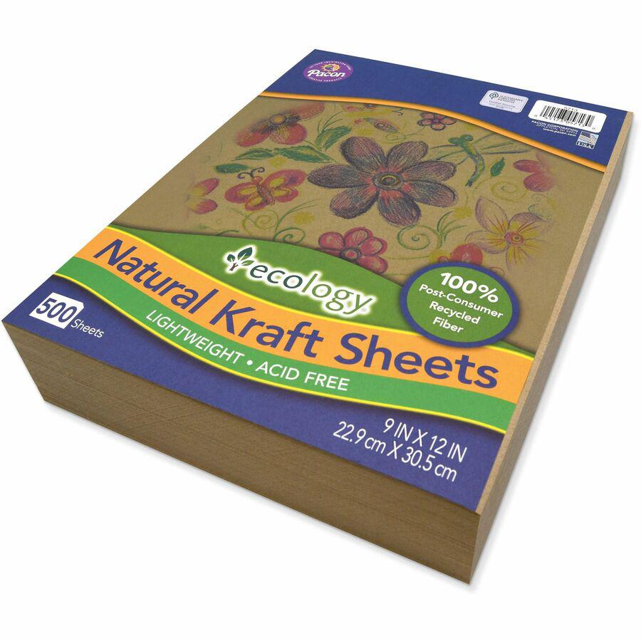 Creativity Street Natural Kraft Sheets - Drawing, Project, Art, Craft Project, Decoration - 500 Piece(s) - 2.10"Height x 9"Width x 12"Length - 500 / Ream - Natural - Kraft