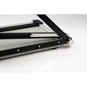 Dahle NA Vantage Guillotine Paper Trimmer - 15 Sheet Cutting Capacity - 12" Cutting Length - Sturdy, Spring-action Handle, Adjustable Back Stop, Alignment Grid - Metal - Gray - 10.3" Length - 1 / Cart