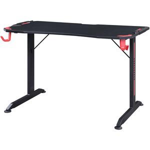 Lorell Gaming Desk - Powder Coated Base - 127 lb Capacity - 36" Height x 48" Width x 26" Depth - Assembly Required - Black - Medium Density Fiberboard (MDF), Polyvinyl Chloride (PVC), Melamine, Carbon