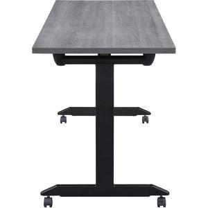 Lorell Mobile Folding Training Table - Rectangle Top - Powder Coated Base - 200 lb Capacity x 63" Table Top Width - 29.50" Height x 63" Width x 24" Depth - Assembly Required - Weathered Charcoal - Lam