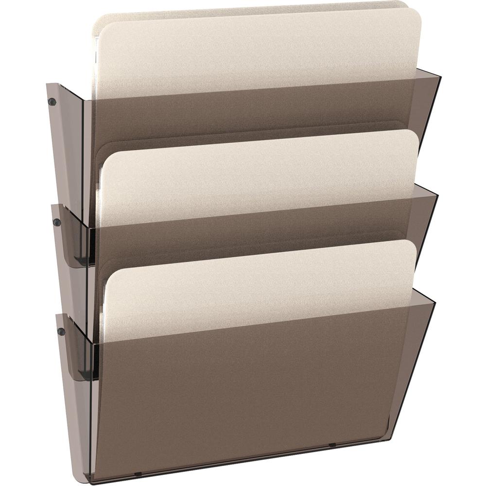 Deflecto Unbreakable DocuPocket - 3 Pocket(s) - 6.5" Height x 14.5" Width x 3" Depth - Unbreakable - Smoke - Plastic - 3 / Pack