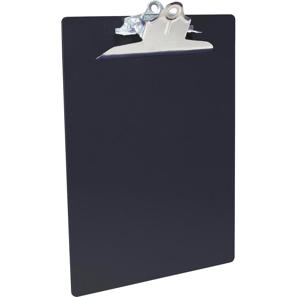 Saunders Recycled Plastic Clipboards - 1" Clip Capacity - 8 1/2" x 11" - Plastic - Black - 1 Each