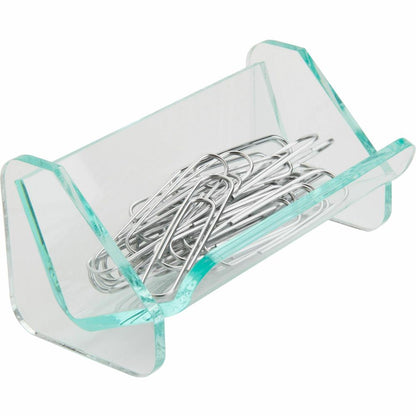 Lorell Paper Clip Holder - Acrylic - 1 Each - Green, Transparent