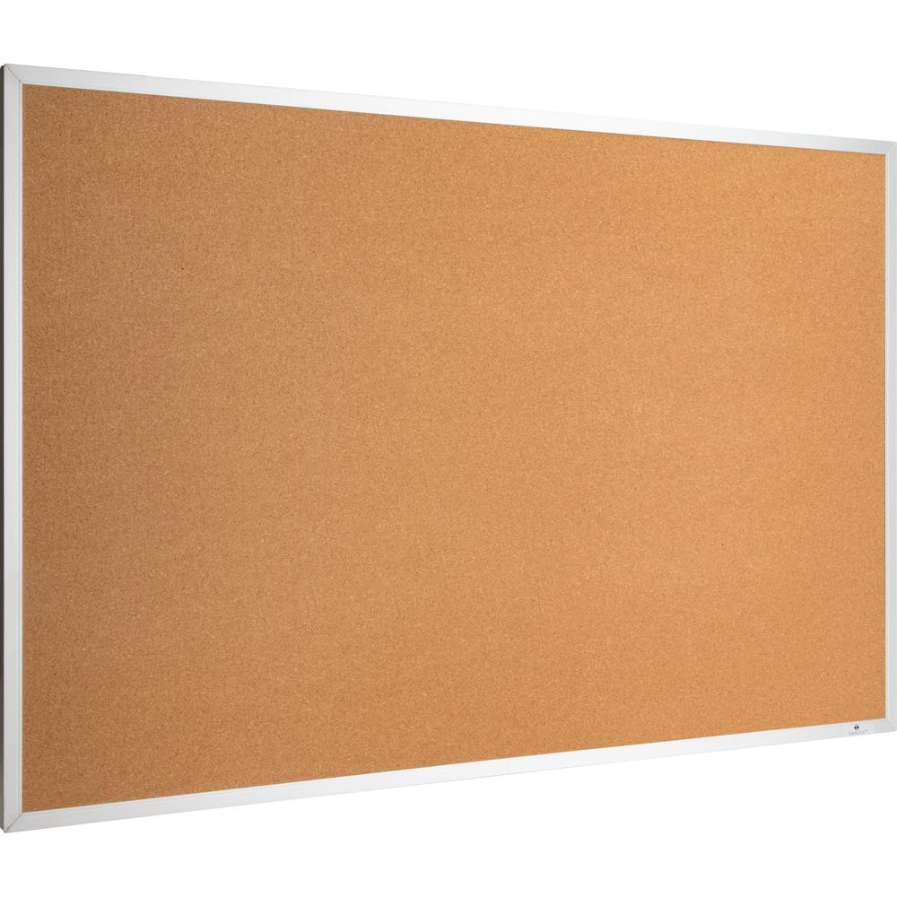 Lorell Bulletin Board - 18" Height x 24" Width - Cork Surface - Long Lasting, Warp Resistant - Silver Aluminum Frame - 1 Each