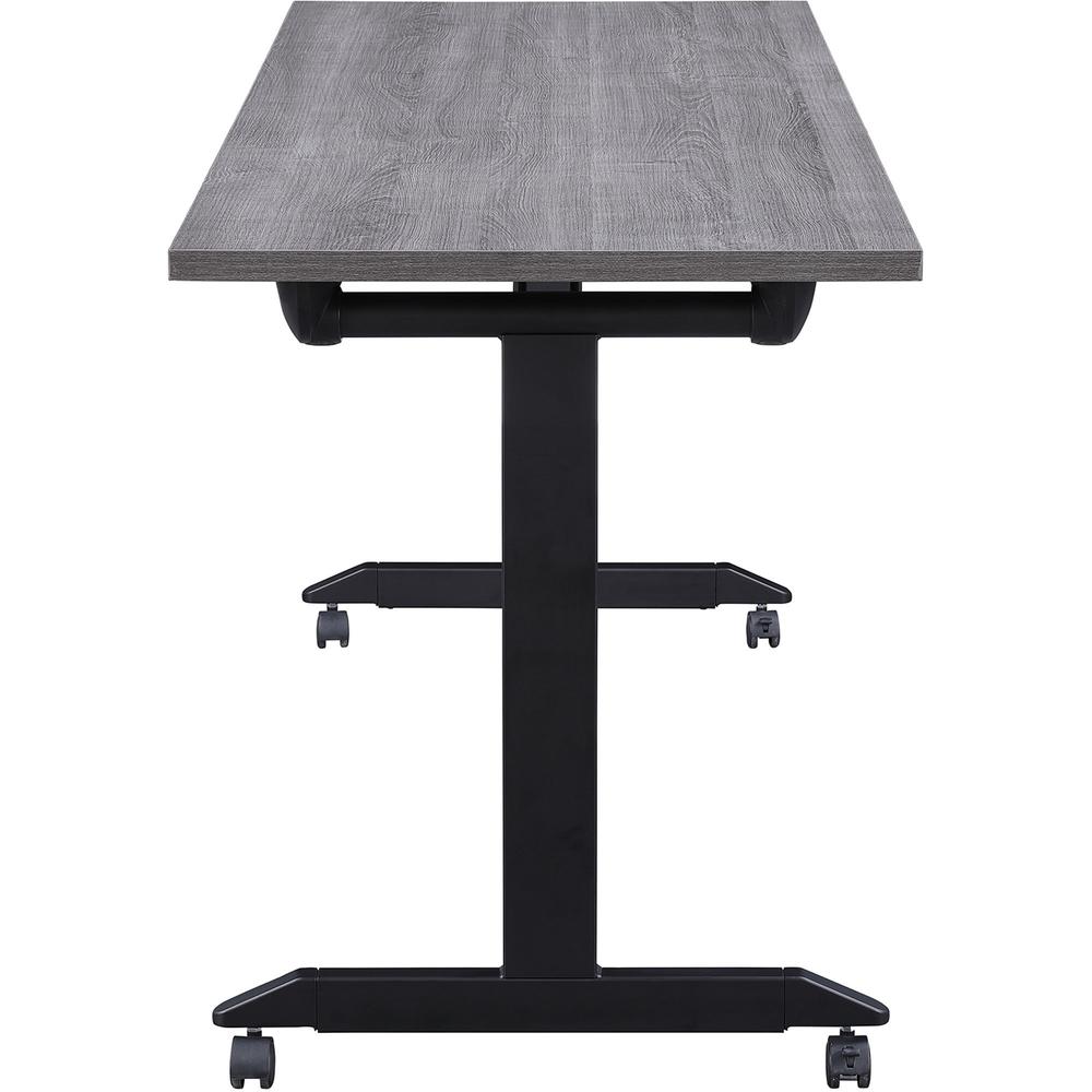 Lorell Mobile Folding Training Table - Rectangle Top - Powder Coated Base - 200 lb Capacity x 63" Table Top Width - 29.50" Height x 63" Width x 24" Depth - Assembly Required - Weathered Charcoal - Lam